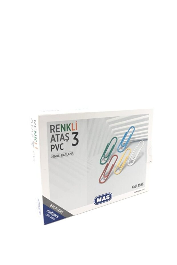 Colorful Paper Clip PVC Box of 8 1666