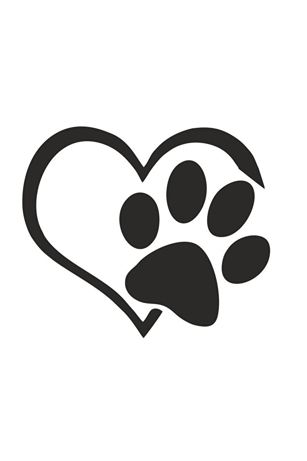 Men's Paw and Heart Sticker 00436 12 x 10 cm