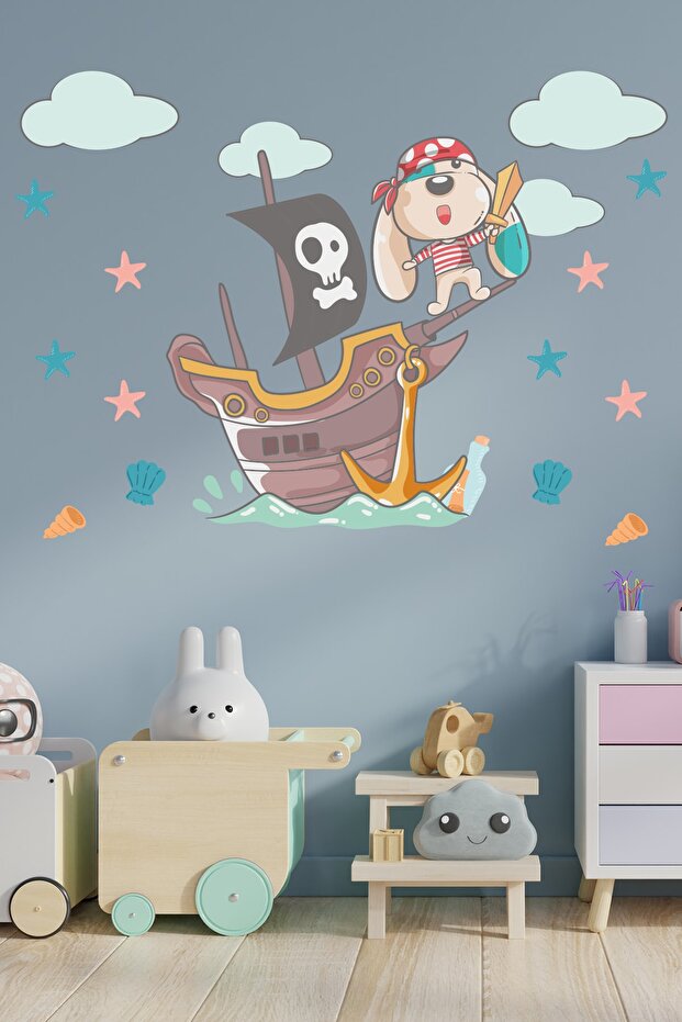 Pirate Dog Kids Room Wall Sticker