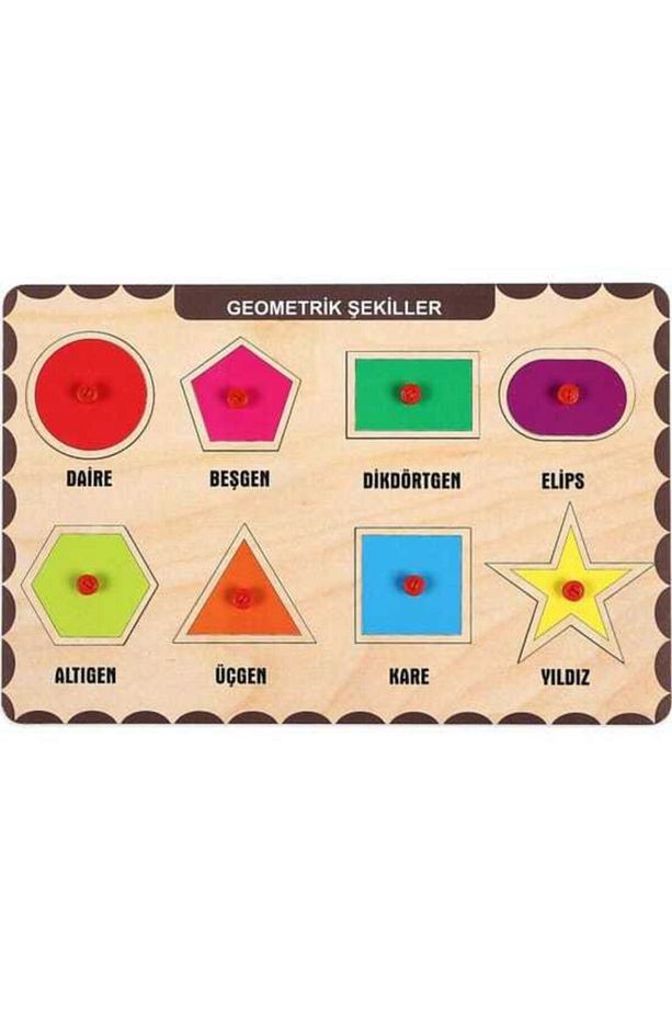 Ahşap Tutmalı Eğitici Yapboz Puzzle Seti 4 Adet - 3