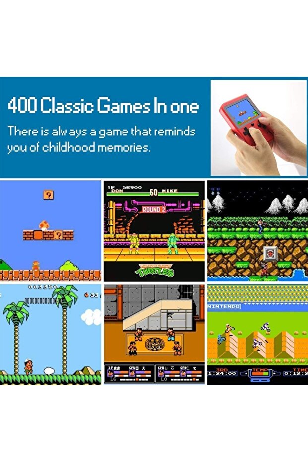 Gameboy Retro 2 Oyunculu Mini Atari 3 İnç - 6