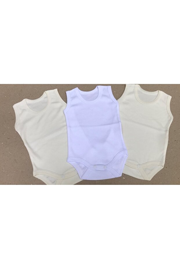 Baby White and Cream Color Pack of 3 with Snap Fastener Badi Strap