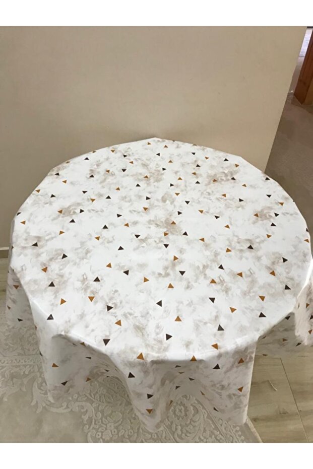 مفرش طاولة من القماش الزيتي PVC دائري
