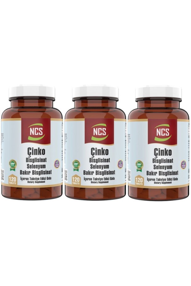 Zinc Bisglycinate & Copper Selenium Zinc 3 X 120 Tablets = 360 Tablets