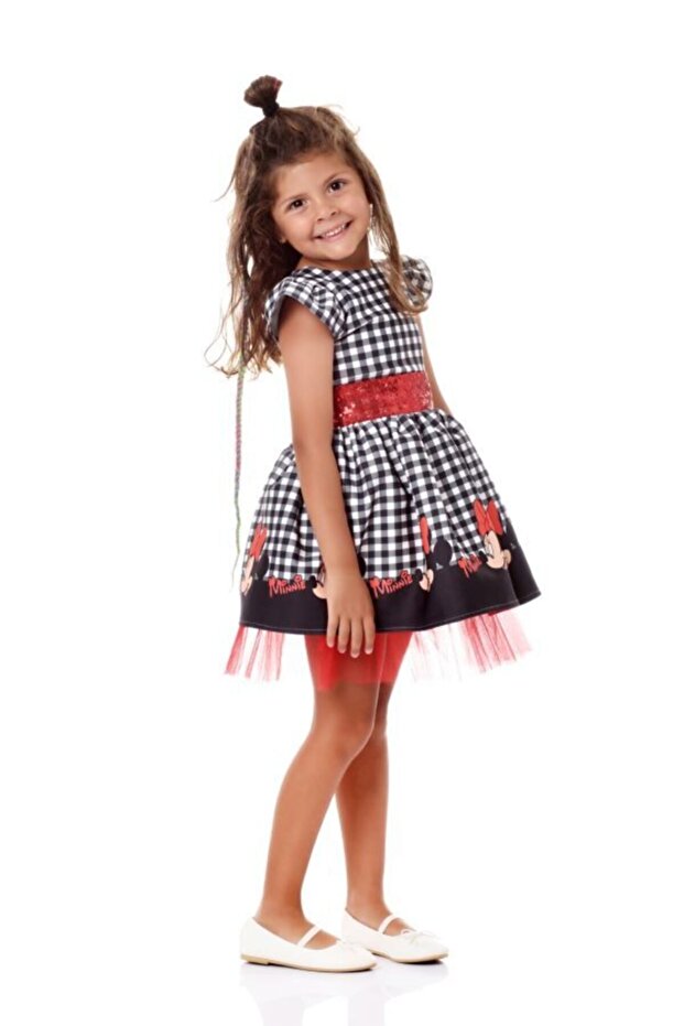 Kız Çocuk Siyah Minnie Mouse Elbise - 2