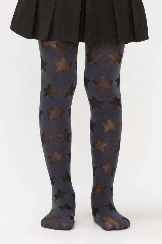 Girls' Anthracite Pretty Starry Pantyhose