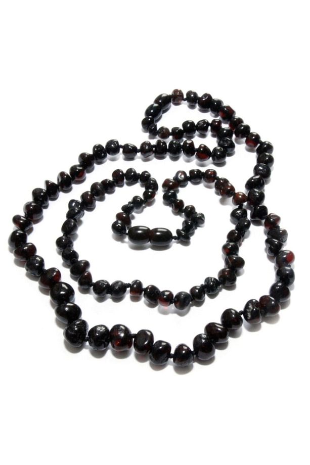 Vişne Renk Anne Bebek Takım Oval Kolye - 1