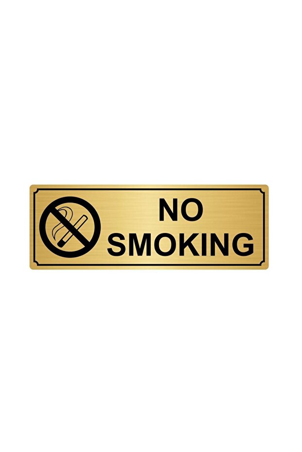 Gold Color Metal No Smaoking Direction Board 10cmx20cm