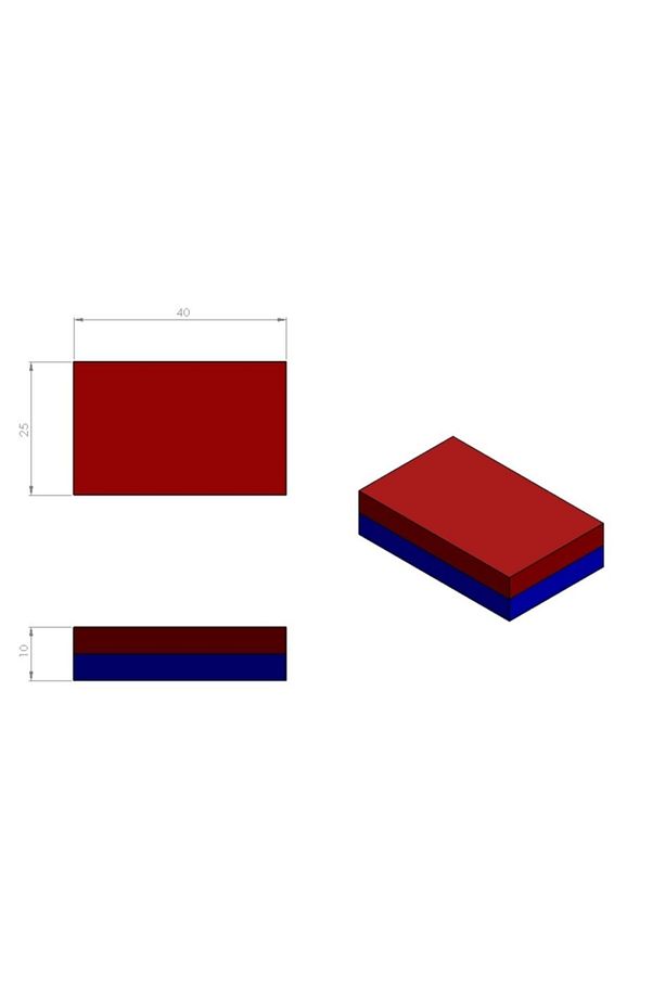 40x25x10 mm Ferrit Seramik Mıknatısı 5 Adet - 2