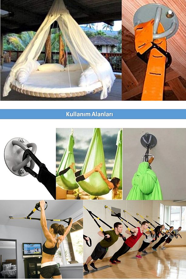 Trx Kum Torbası, Hamak, Air Yoga, 4d Pro, Duvar, Tavan Askı Aparatı - 5
