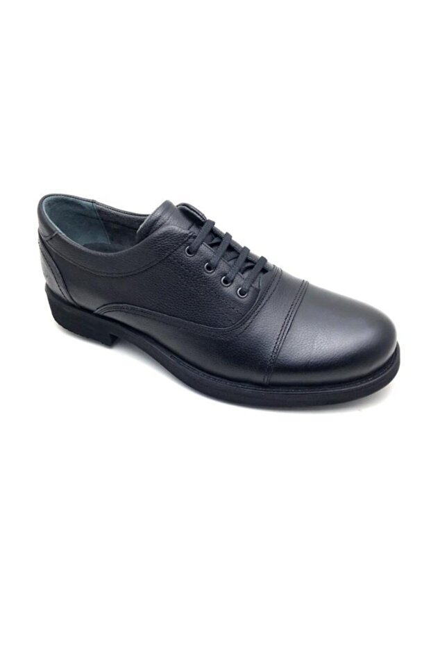 Men's Black Large Size Leather Winter Shoes