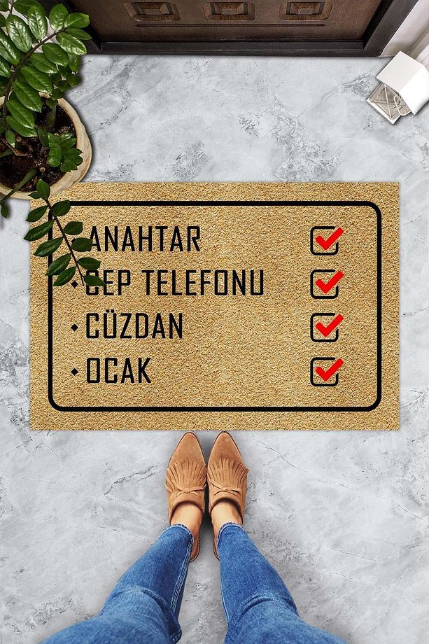 Hatırlatmalı Dekoratif Kapı Önü Paspası - 1