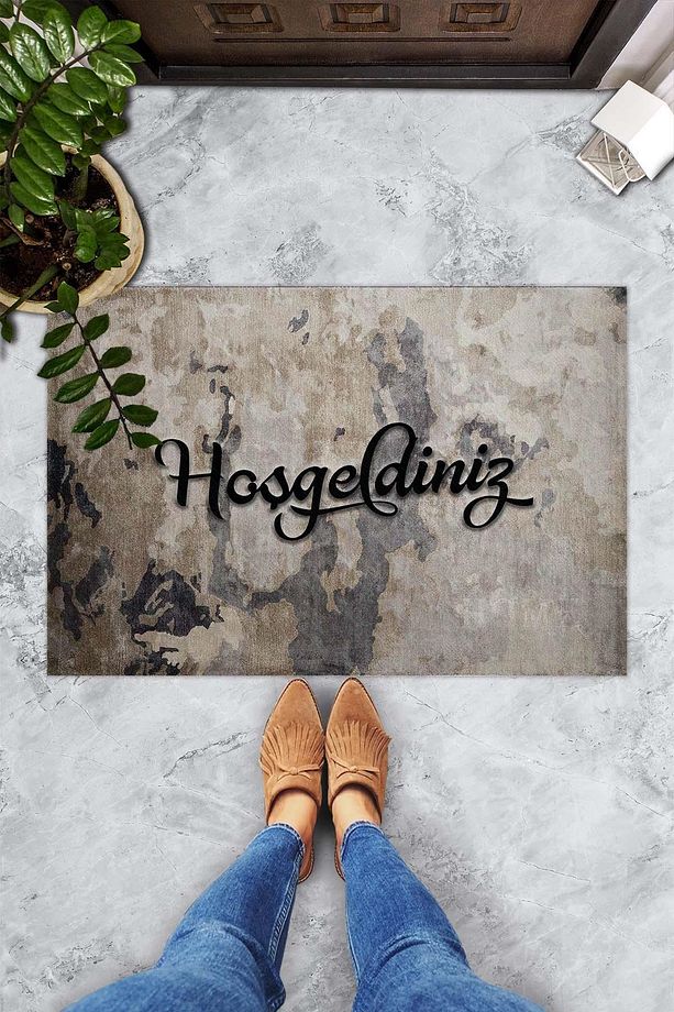 Hoşgeldiniz Dekoratif Kapı Önü Paspası - 1