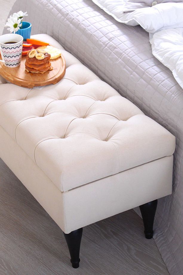 Maye Sandıklı Puf(Krem) - 3