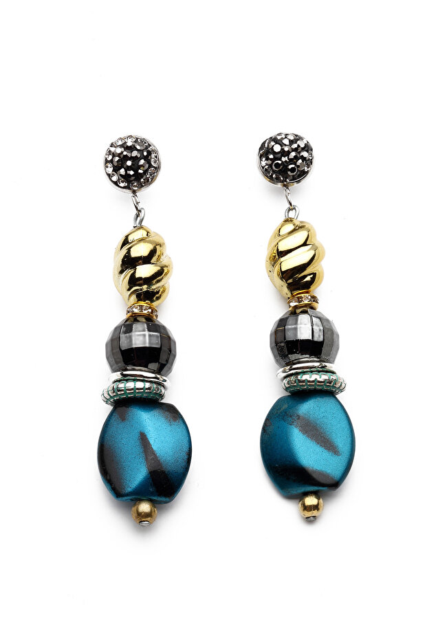 Women's Blue Beaded Stylish Earrings Kp7930