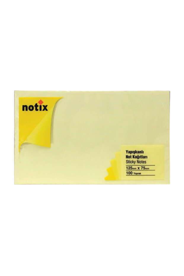دفتر ملاحظات لاصق نوتيكس أصفر 100 Yp 125x75mm