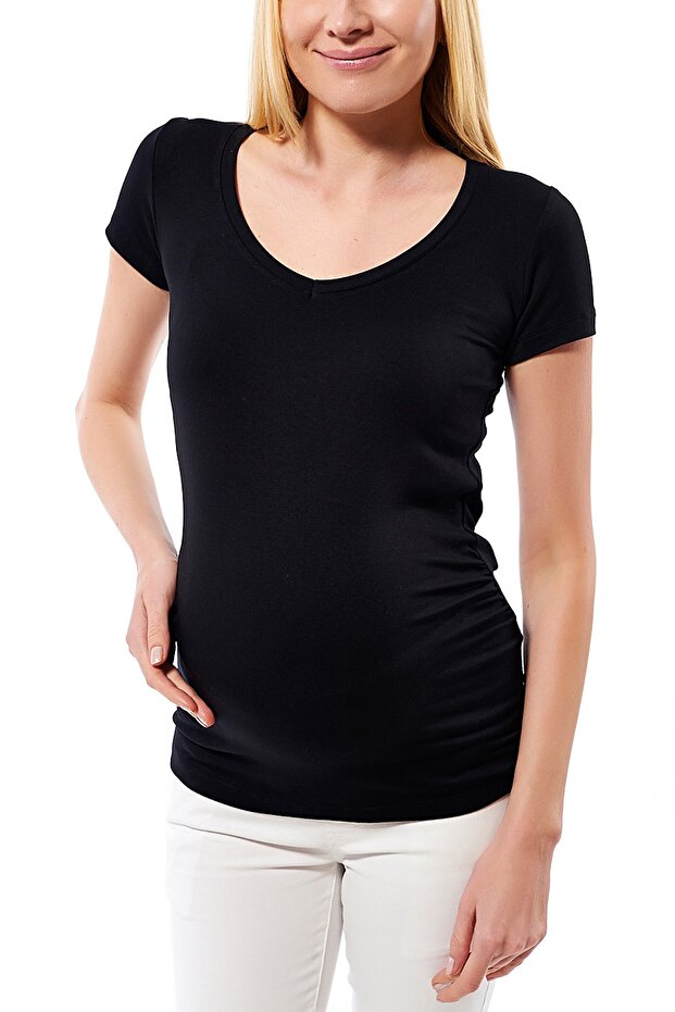 Maternity V-Neck Basic Tshirt - 1