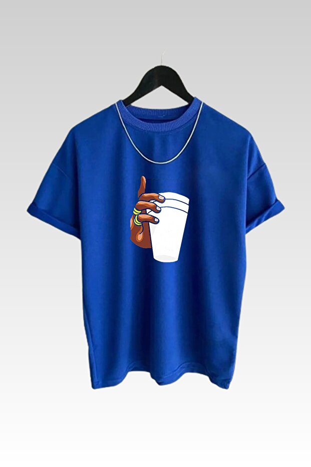 Men's Oversize 100% Cotton Cup Printed T-shirt