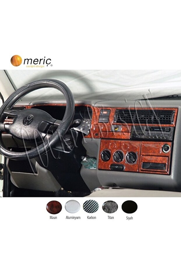 Meriç ® Vw Transporter T4 Front Glove Box Trim Mahogany 20 Pieces 1996-1998