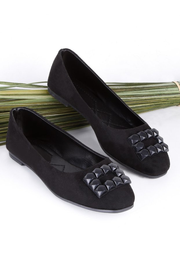 Women's Buckle Comfortable Sole Nubuck Skin Ballerina Shoes