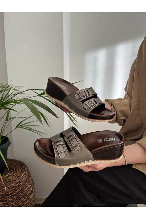 Anatomical Full Orthopedic Wedge Heel Daily Non-Slip Sole Buckle Slippers Opportunity Product