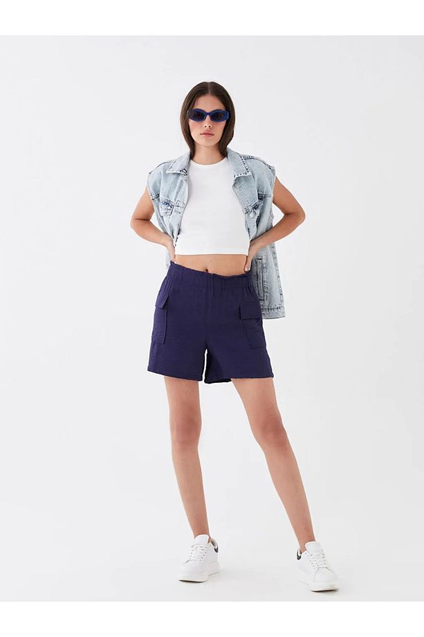 Lcw Casual Beli Lastikli Standart Fit Kadın Şort - 2