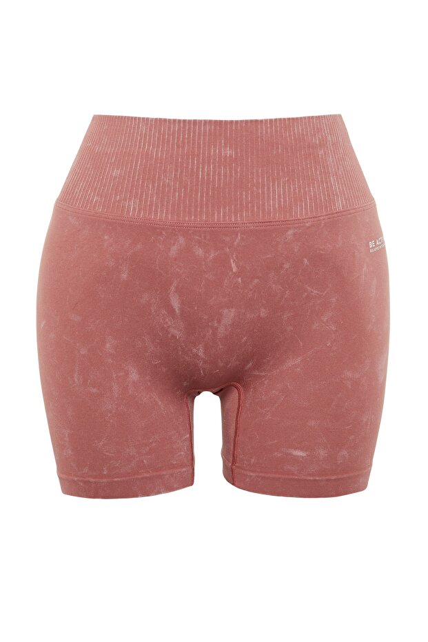 Gül Kurusu Seamless/Dikişsiz Yıkamalı Örme Spor Şort/Kısa Tayt THMSS23TY00034 - 7