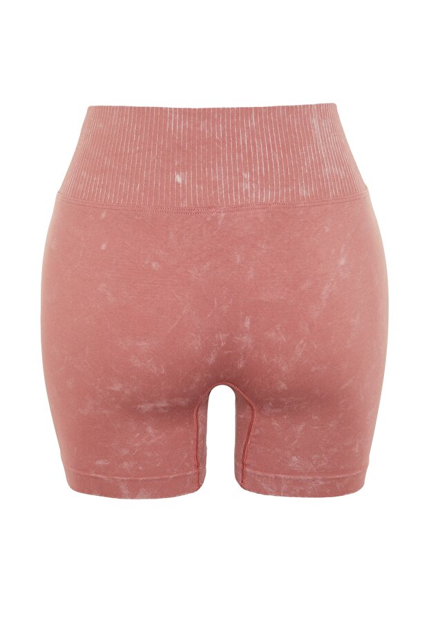 Gül Kurusu Seamless/Dikişsiz Yıkamalı Örme Spor Şort/Kısa Tayt THMSS23TY00034 - 9