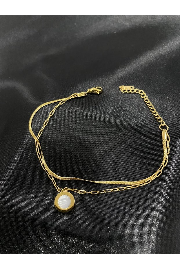 Women's Gold Double Sided Round Jewelry Bracelet