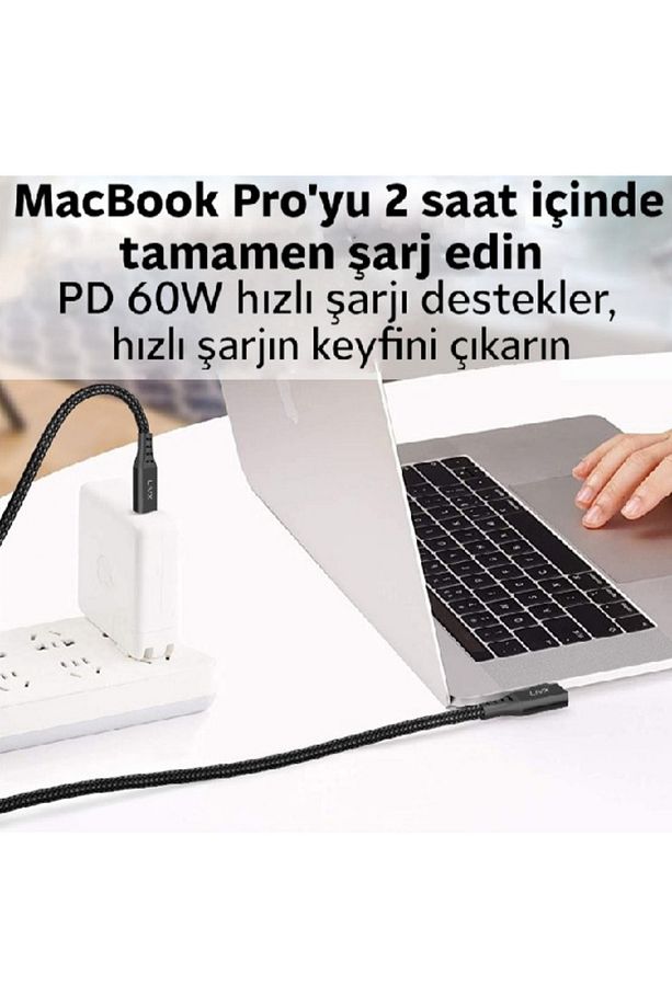 Long Type C To Type C 5 Metre 60w Hızlı Şarj Veri Aktarımı 90° Oyuncu Şarj Kablosu Oyn-05 - 4