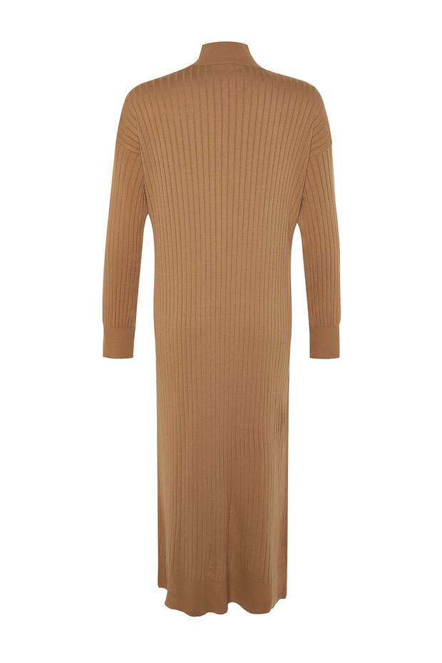 Pletené šaty s velbloudím límcem TCTAW24EB00015 - 8