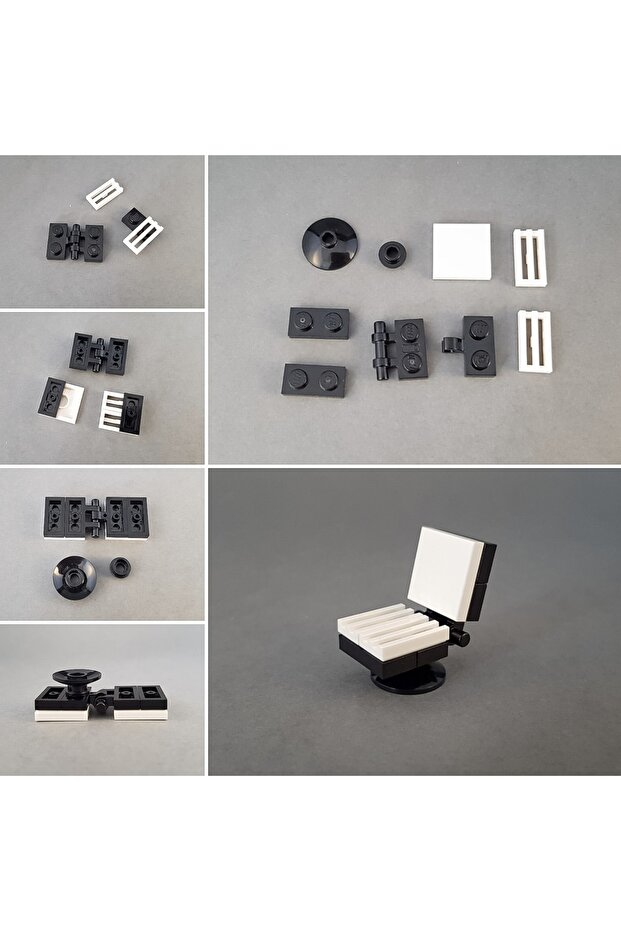 Original Custom Moc Accessory Design Minifigure Black White Small Seat 9 Pieces