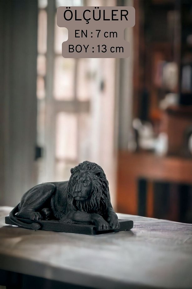 Biblo Dekoratif Heykel Aslan Biblosu Siyah Model 3 - 4