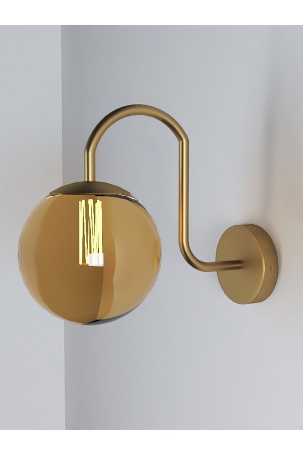 Pilli Modern Tasarımlı Kıvrak Camlı Duvar Aplik - 2