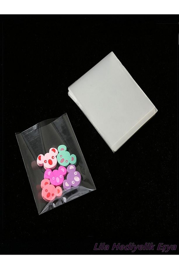 200 Adet Şeffaf Jelatin Poşet 10x15 Cm Şeker Kurabiye Aksesuar Poşeti / Bantsız Torba 10*15 - 2