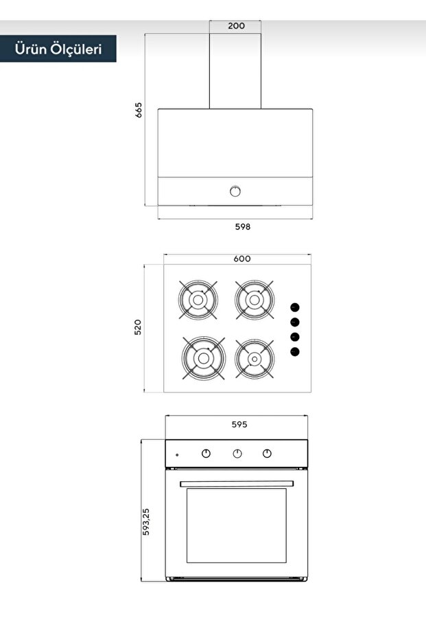 Turbo Siyah Ankastre Set - 5