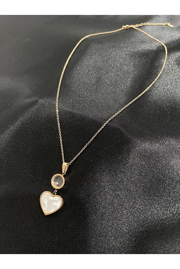 Women's Rose White Heart Bijouterie Necklace