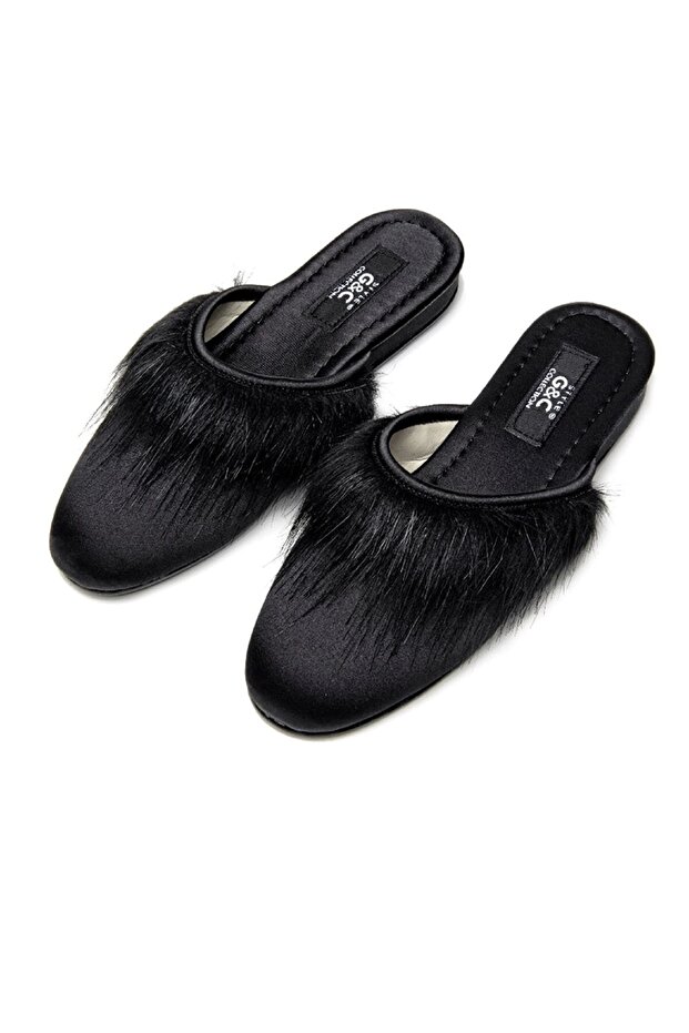 Furry Closed Front Slippers - 1
