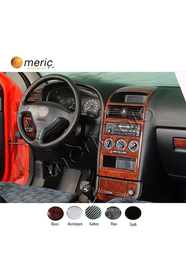 Meriç ® Opel Astra g Front Glove Box Trim Mahogany 16 Pieces 1998-2003