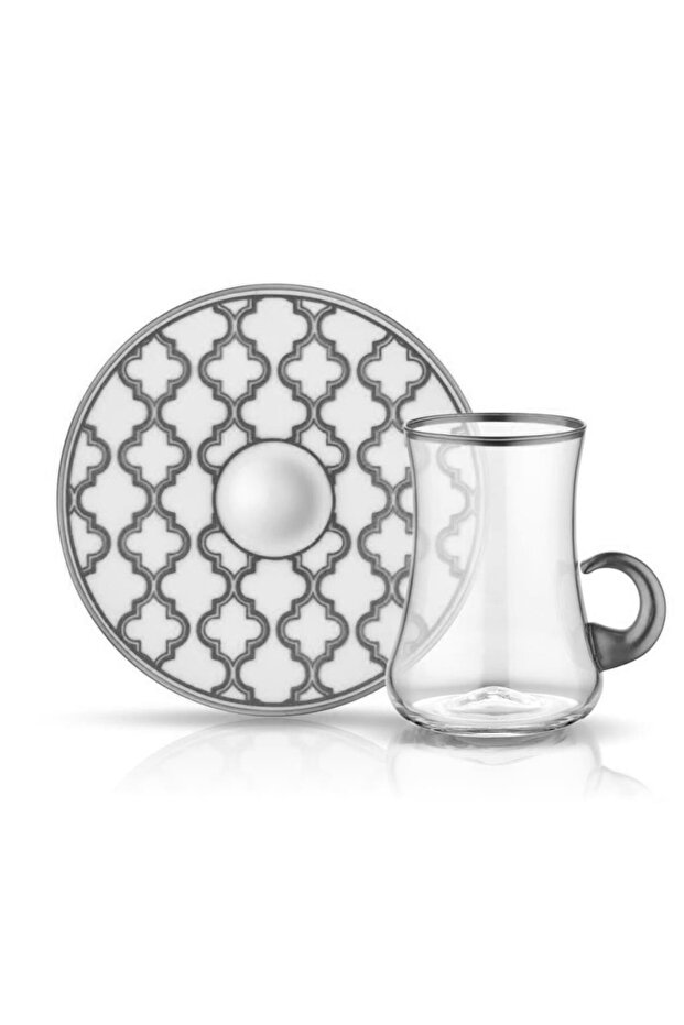 Koleksiyon Dervısh Viyana Gümüş Kulplu Tek Kişilik Çay Seti - 1