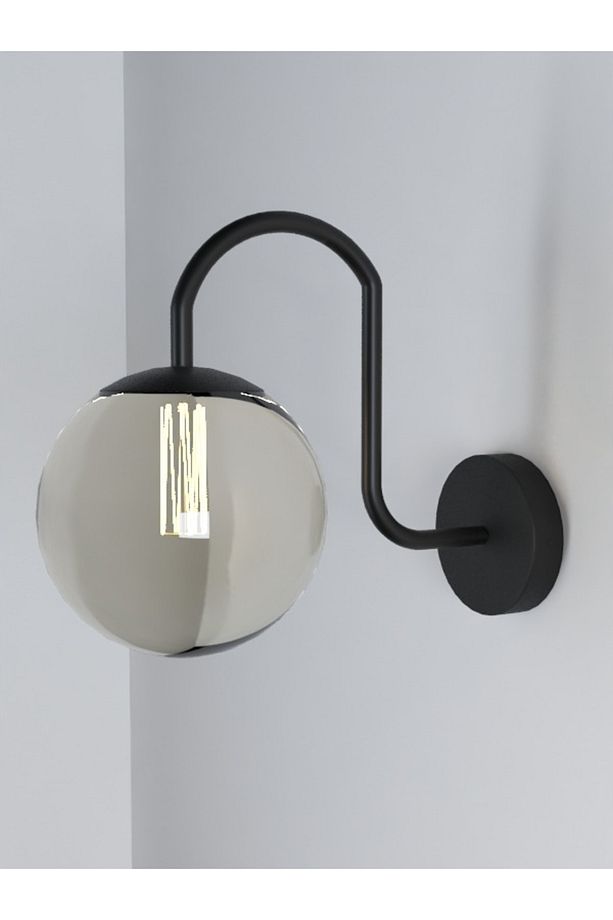 Pilli Modern Tasarımlı Kıvrak Camlı Duvar Aplik - 2