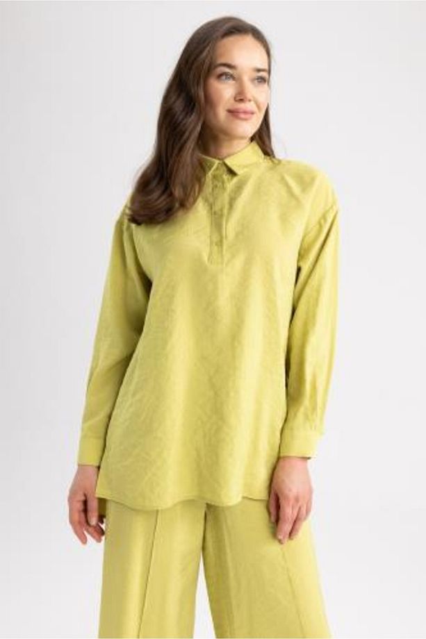 Oversize Fit Modal Uzun Kollu Tunik - 1