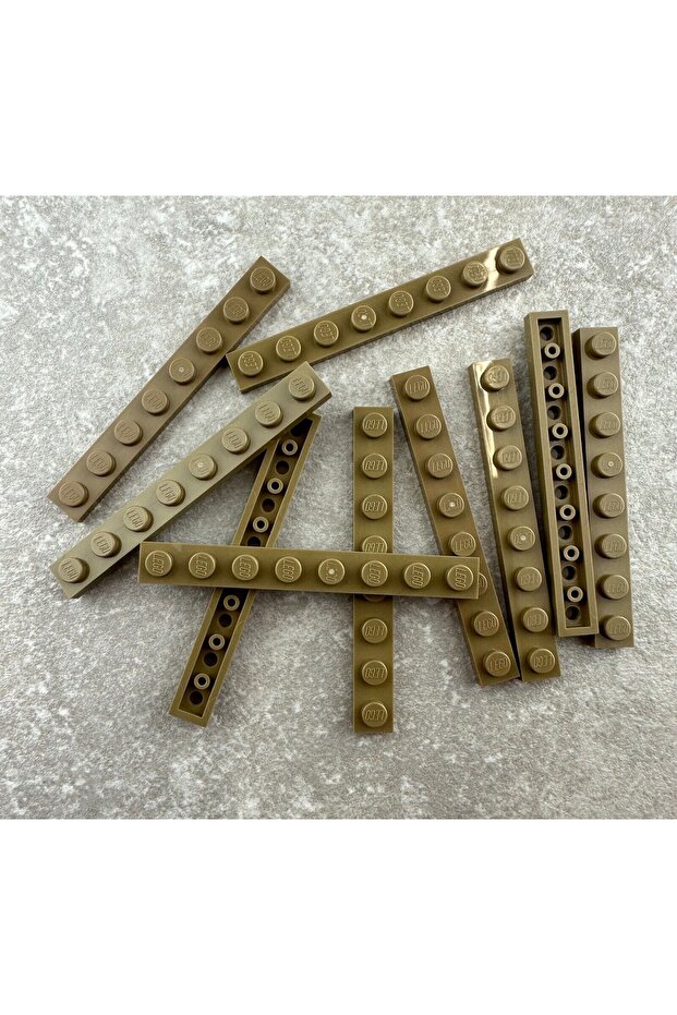 Original Moc Custom Accessory Creator Plate 1 X 8 Flat Brick Dark Tan 4 Pieces Will Be Sent