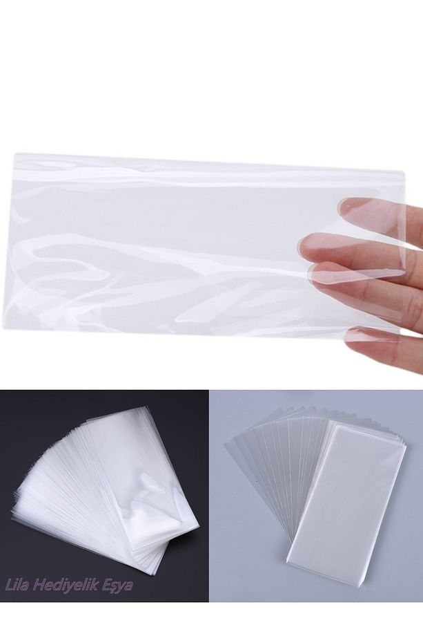 50 Adet Şeker Kurabiye Aksesuar Poşeti 10x20 Cm Parlak Jelatin Poşet 10*20 - 1