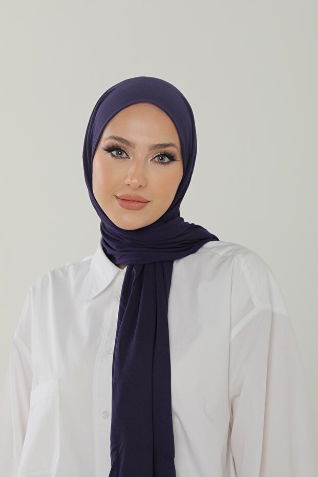 Purple Luxury Combed Cotton Shawl - Women's Hijab Jersey Hijab Lycra Shawl