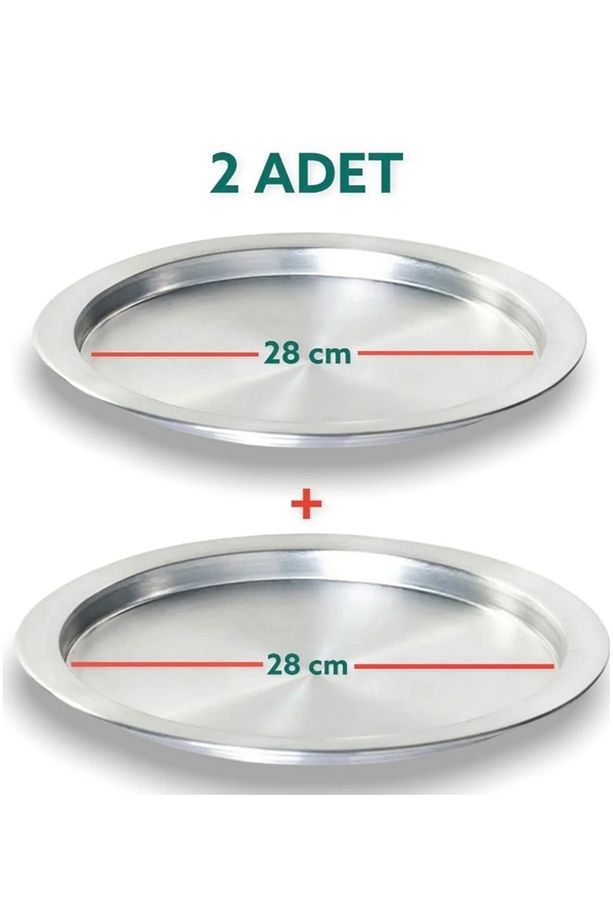 2 Adet Alüminyum Künefe Kadayıf Tepsisi Tabağı Taban 28 Cm - 1