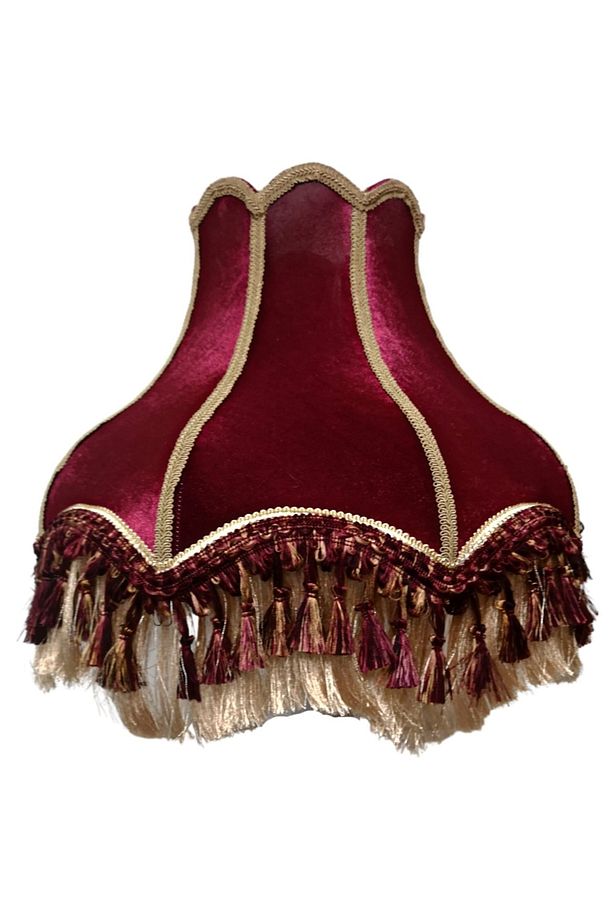 Bordo Vintage Lambader Kadife Kumaş Kaplama Ahşap Gold Kaplama Ayak Lm0122 - 2