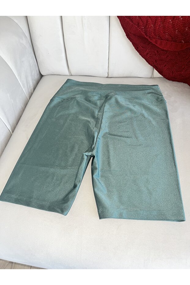 Shiny Biker Short Yeşil - 3