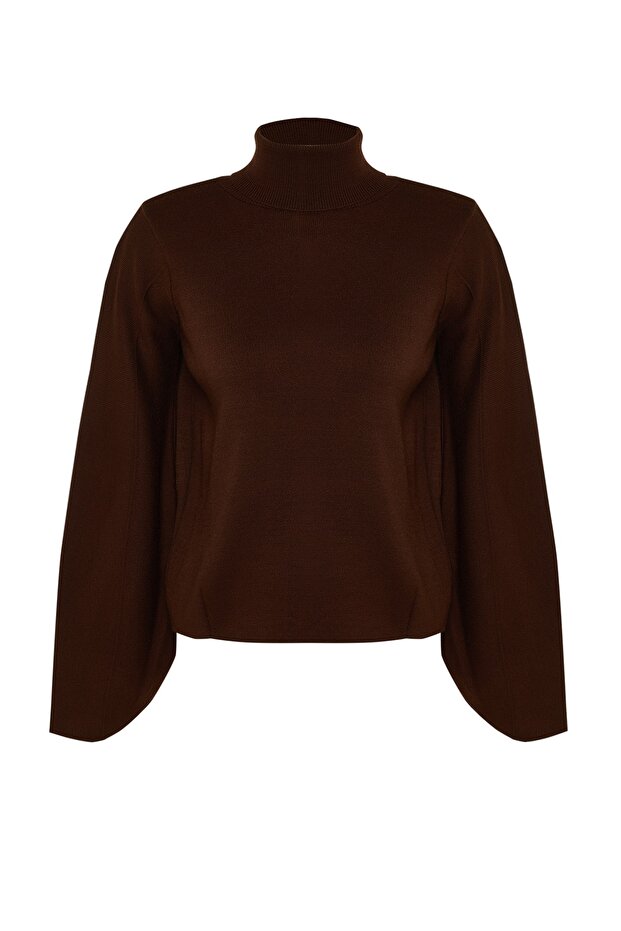 Brauner Basic Rollkragenpullover TWOAW21KZ0485 - 6