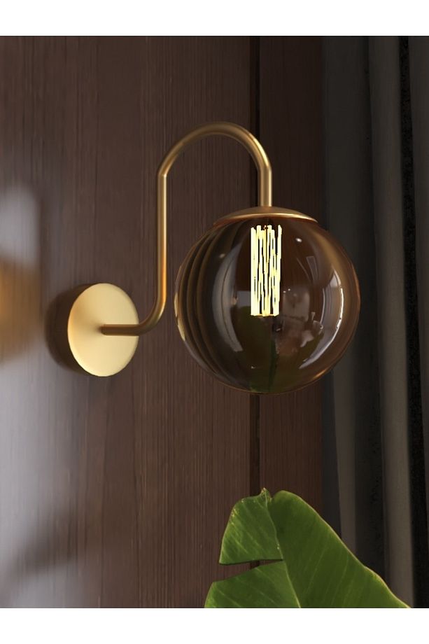 Pilli Modern Tasarımlı Kıvrak Camlı Duvar Aplik - 1